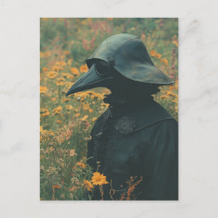 Den skrämmande pestdoktorn i den retro ängen vykort