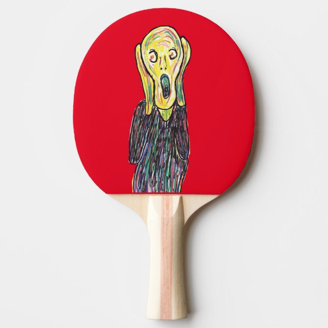 Den skrämmande pongpong-tennis från bord pingisracket (Framsidan)