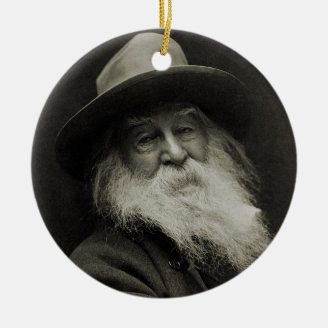 Den skratta filosofpoeten Walt Whitman Julgransprydnad Keramik (Framsidan)