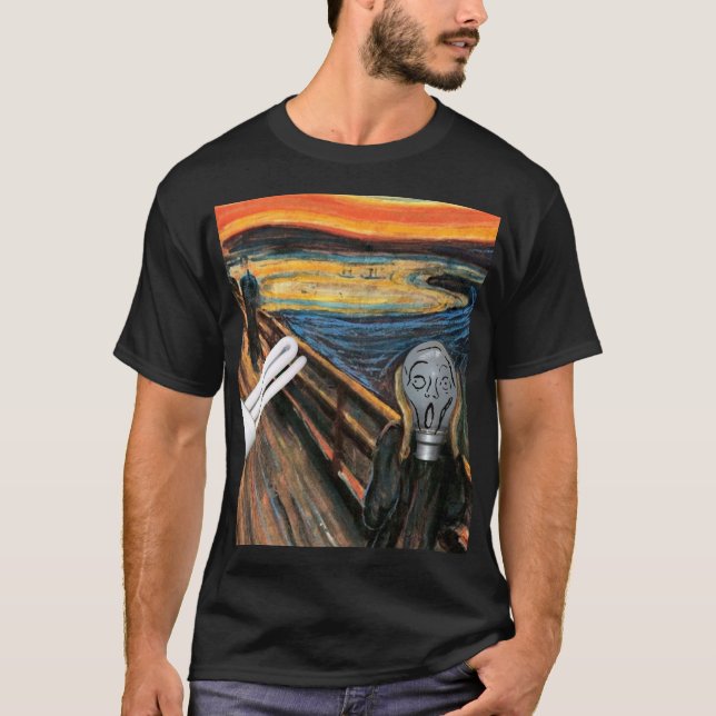 Den skrikande glödlampan t shirt (Framsida)