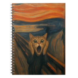 Den skrikande kattparodin Klassisk konst Rolig Anteckningsbok