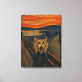 Den skrikande kattparodin Klassisk konst Roligt Canvastryck
