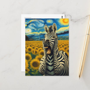 Den skrikande Zebra Faux Van Gogh Vykort
