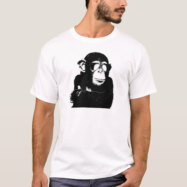 Den skuggiga Monkey.gif Tee Shirt (Framsida)
