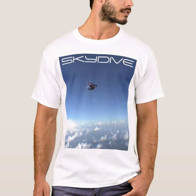 den skydiving skydive fallskärmen fördunklar t-shirt (Framsida)