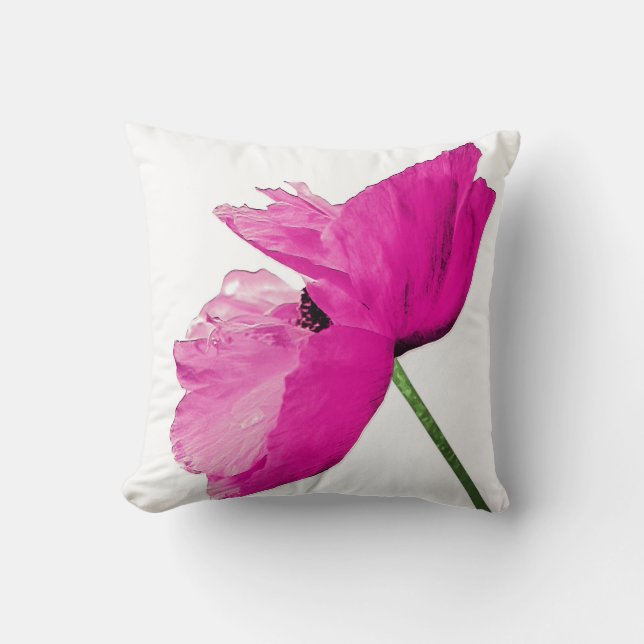 Den slå rosa vallmon kudder kudde (Framsida)