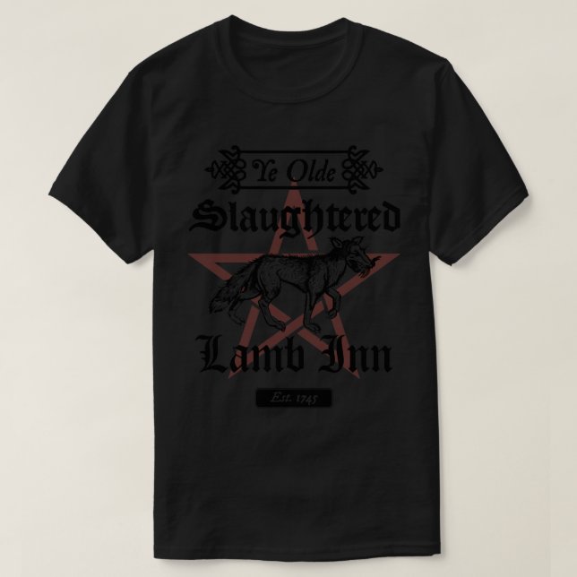 Den slaktade lammen i en amerikansk varulv i L T Shirt (Design framsida)