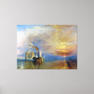 Den slåss Temerairen av J.M.W. Turner Canvastryck