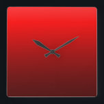 Den släta moderna Crimson röda väggen tar tid på Fyrkantig Klocka<br><div class="desc">En original- design vid Mark Antum.</div>