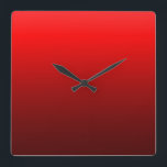 Den släta moderna Crimson röda väggen tar tid på Fyrkantig Klocka<br><div class="desc">En original- design vid Mark Antum.</div>