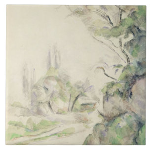 Den slingriga vägen, c.1900-06 (w/c på papper) kakelplatta