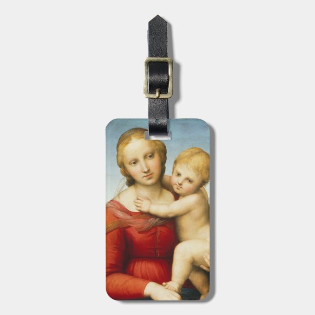 Den små Cowperen Madonna, c.1505 (olja på panel) Bagagebricka (Vertikal Framsida)