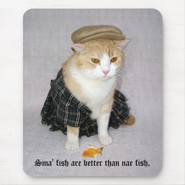 Den Sma fisken är bättre än nae-fish. Musmatta (Framsidan)