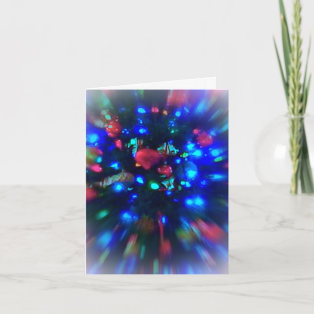 Den små julkortet, blått tänder Orniments Helgkort (Framsida)