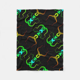 Den små polar täcker orangegröntblått på svart fleecefilt