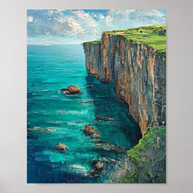 Den smaragdgröna branten: En texturerad symfoni av Poster (Framsidan)