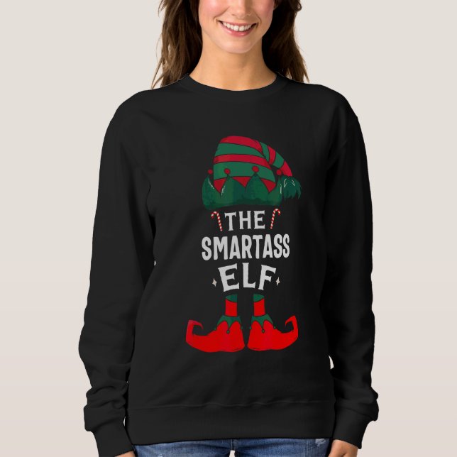 Den Smartass Elf Julmatchande Familjegrupp C T Shirt (Framsida)