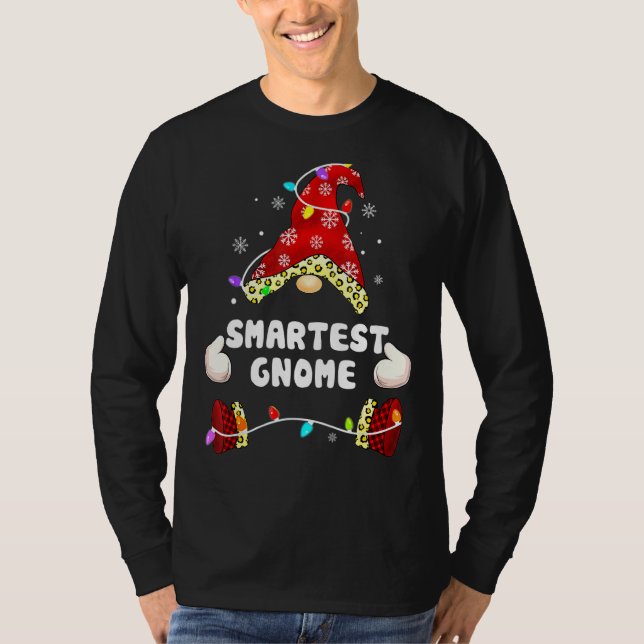 Den smartaste Gnome Buffalo Play Matching Christma T Shirt (Framsida)