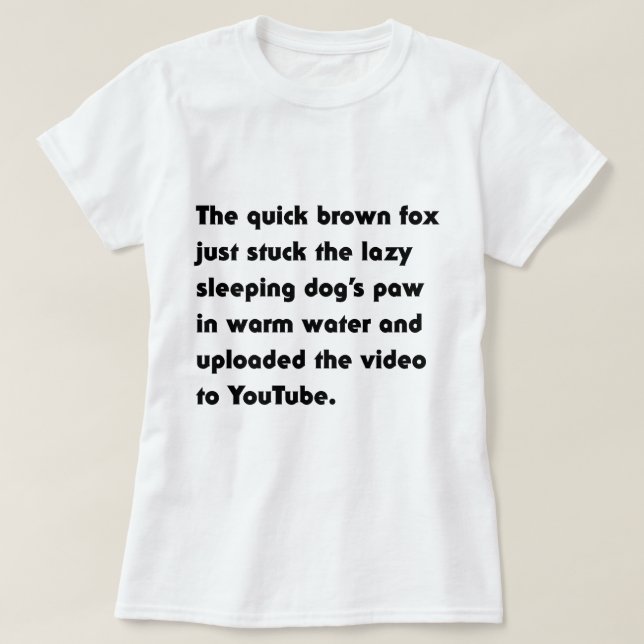 Den Snabba Bruna Räven Fastnade... Pangram T-Shirt (Design framsida)