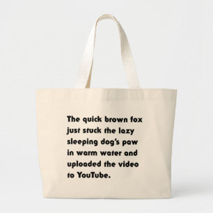 Den Snabba Bruna Räven Fastnade... Pangram T-Shirt Jumbo Tygkasse