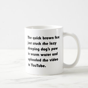 Den Snabba Bruna Räven Fastnade... Pangram T-Shirt Kaffemugg