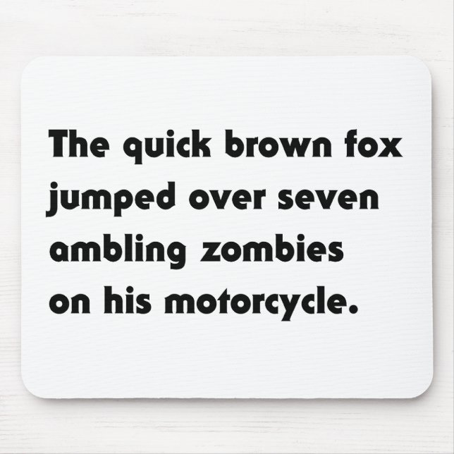 Den Snabba Bruna Räven Hoppade Över... Pangram T-S Musmatta (Framsidan)