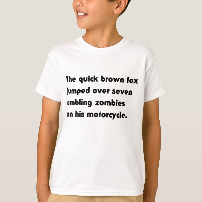 Den Snabba Bruna Räven Hoppade Över... Pangram T-S Tee (Framsida)