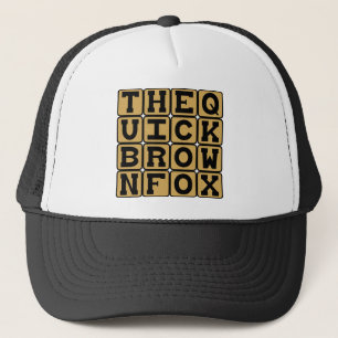Den snabba bruna räven, Pangram-subjekt Truckerkeps