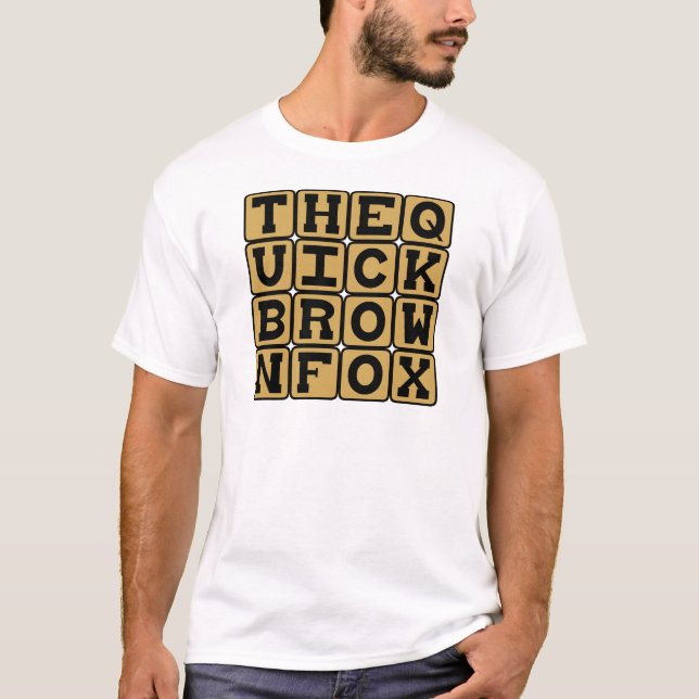 Den snabba bruna räven, Pangramämne T Shirt (Framsida)
