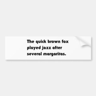 Den Snabba Bruna Räven Spelade Jazz... Pangram T-S Bildekal