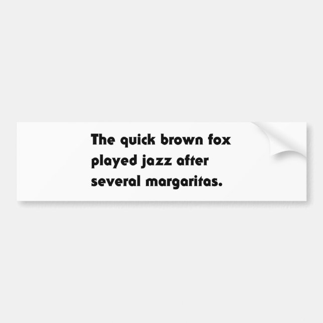 Den Snabba Bruna Räven Spelade Jazz... Pangram T-S Bildekal (Framsidan)