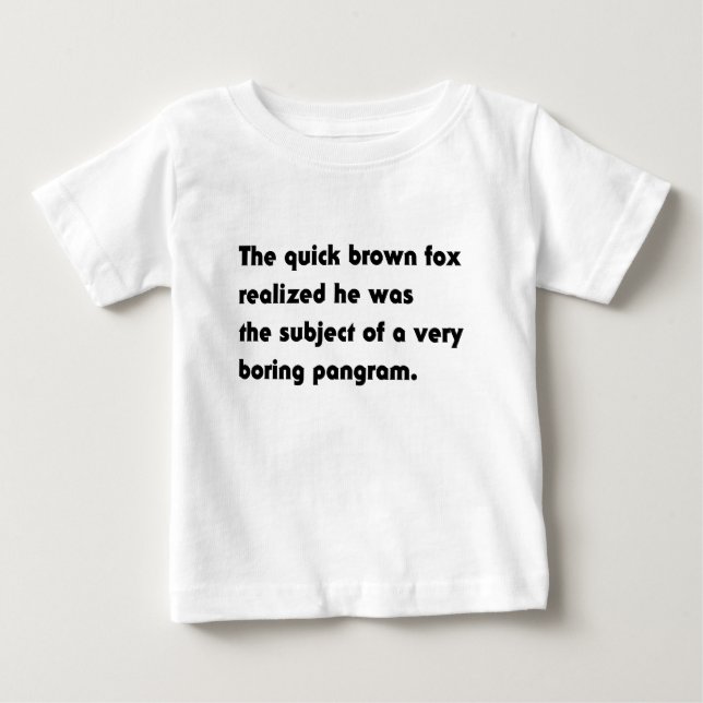 Den Snabba Bruna Räven... Tråkig Pangram T-Shirt (Framsida)