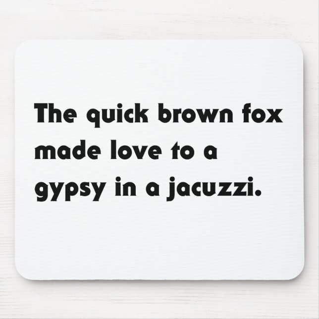 Den Snabba Bruna Räven... Zigenar Jacuzzi Pangram  Musmatta (Framsidan)