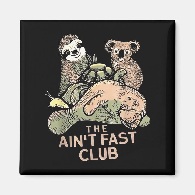 Den snabbaste Klubben Koala Sloth Turtle Magnet (Framsidan)