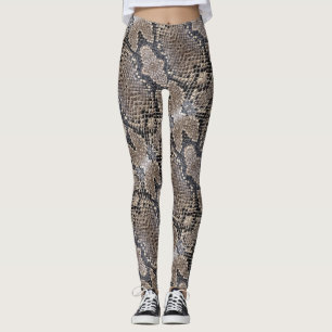 Den Snakeskin looken i Greys och försilvrar Leggings