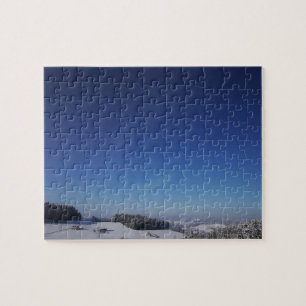 Den snöig kalla vintern landskap 9 pussel