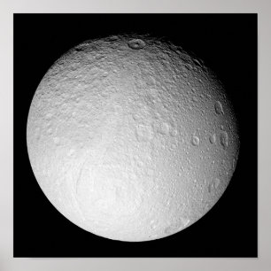 Den södra Polen av Saturns måne Tethys Poster