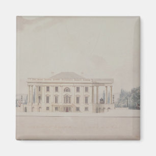 Den södra porticoen av president hus, 1807 magnet