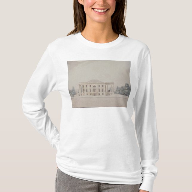 Den södra porticoen av president hus, 1807 tee (Framsida)