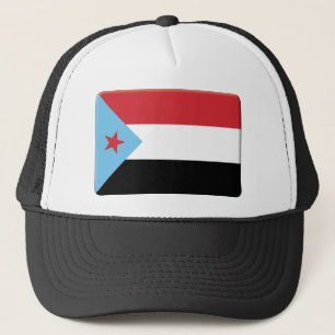 Den södra Yemen flagga PERSONIFIERAR Truckerkeps
