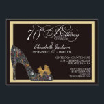 Den sofistikerade blommigten skor den 70th inbjudningar<br><div class="desc">Denna är en absolut ursnygg och sofistikerad 70th födelsedagsfest inbjudan som utsöndrar ren elegans och femininity. Gjort i en heeled flott dämpad mång--färgad blom- kick sko, detta är en chic inbjudan för klassikerkvinnan i ditt liv som firar henne den sjuttionde födelsedagen. Dig som gäster ska, imponeras, när de mottar detta...</div>