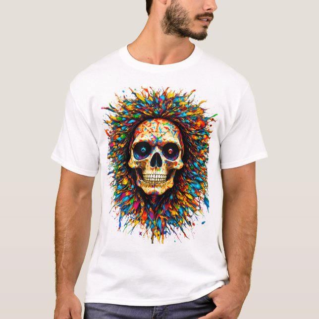 den sol-formade skallen t shirt (Framsida)