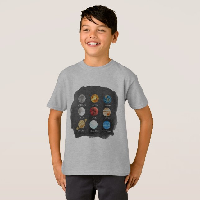 Den sol- systemvattenfärgen lurar tShirten T Shirt (Hel framsida)