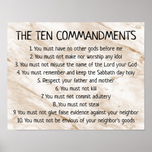 Den solbrända Commandmentsbibeln för marmor tio Poster