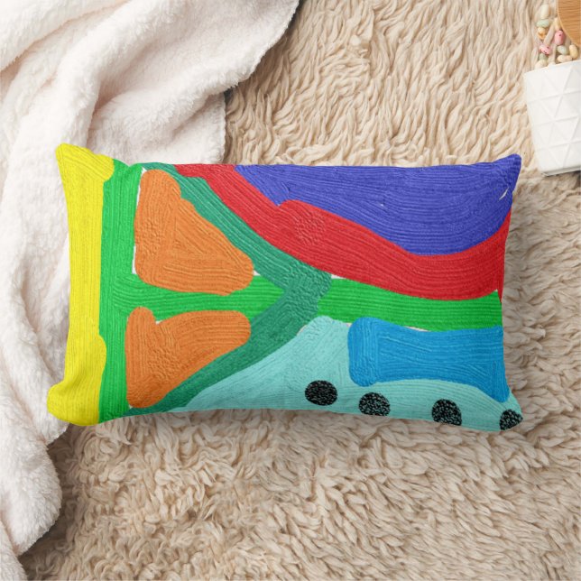 Den soliga sidfärgade Abstrakten Lumbar Pillow Lumbarkudde (Filt)