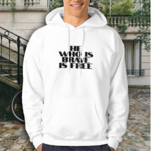 Den som är modig är fritagd svart hoodie