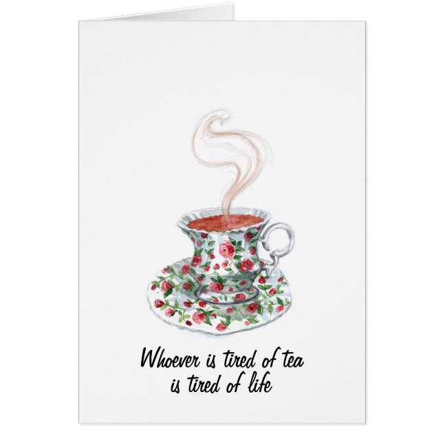 Den som är trött på teslogan - trött på livet hälsningskort (Framsidan)