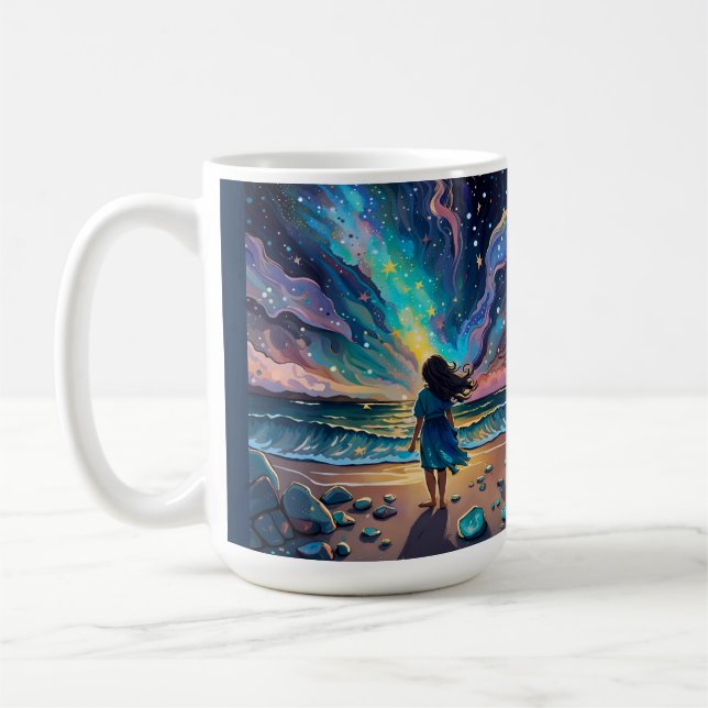 Den som försöker plocka stjärnorna. kaffemugg (Vänster)