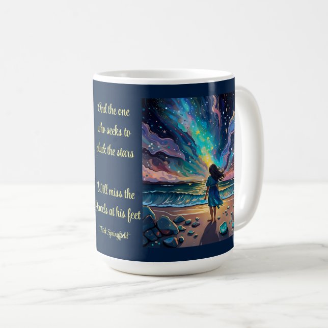 Den som försöker plocka stjärnorna. kaffemugg (Framsida höger)