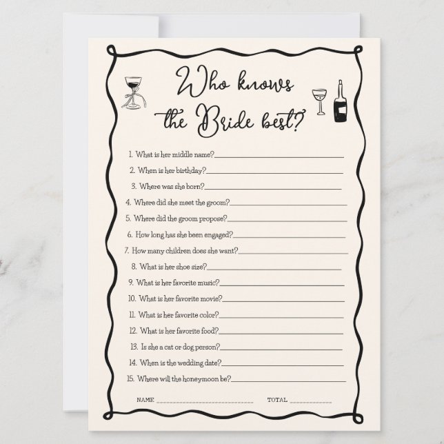 Den som känner till det bästa spelkortet inbjudningar (Framsida)